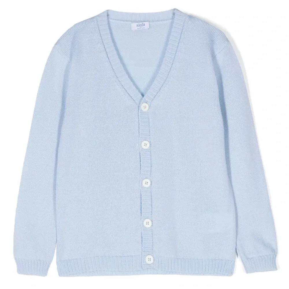 Кардиган из шерсти мериноса с V-образным вырезом