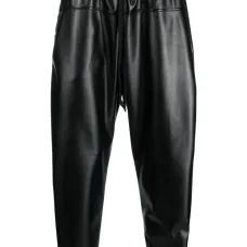 Брюки из искусственной кожи с эластичным поясом