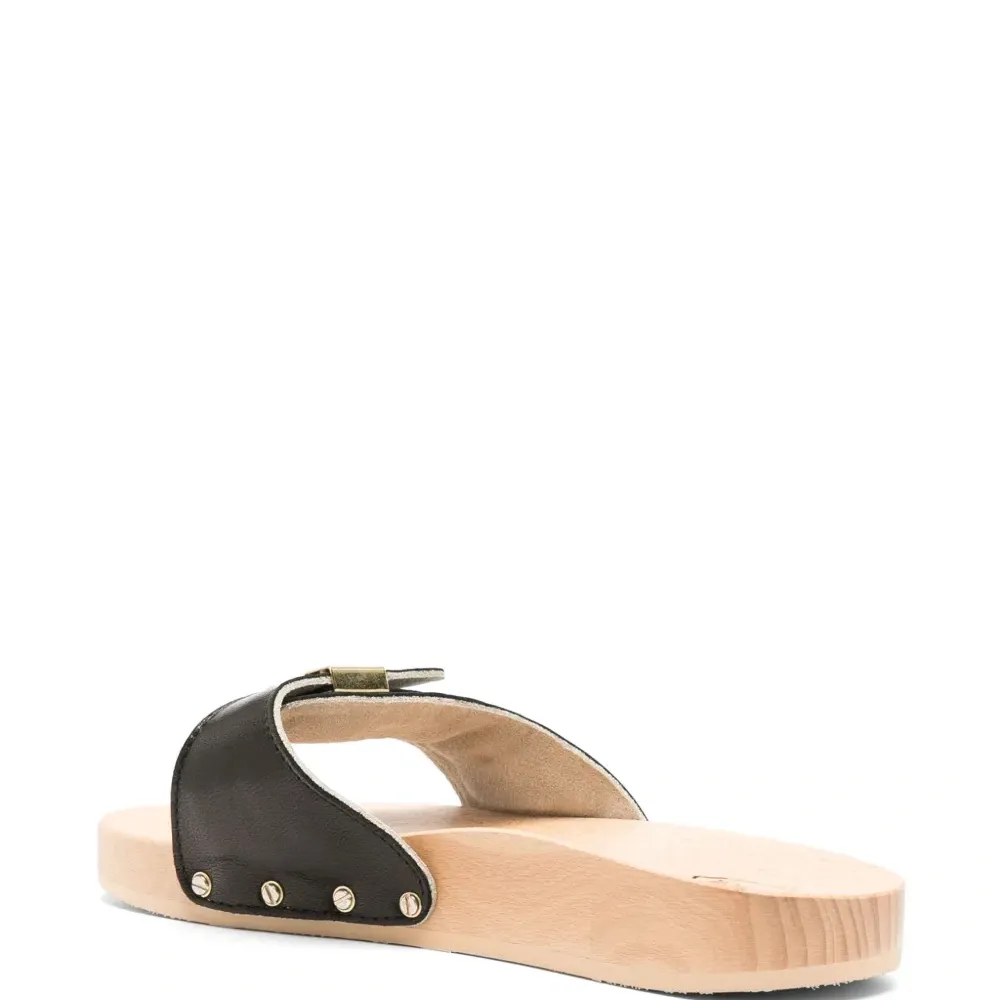 Шлепанцы Pescura на деревянной подошве