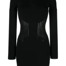 Облегающее платье с перфорацией и логотипом