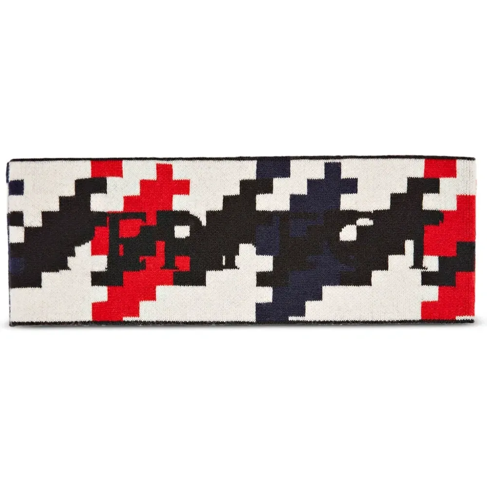 Повязка на голову в ломаную клетку с логотипом