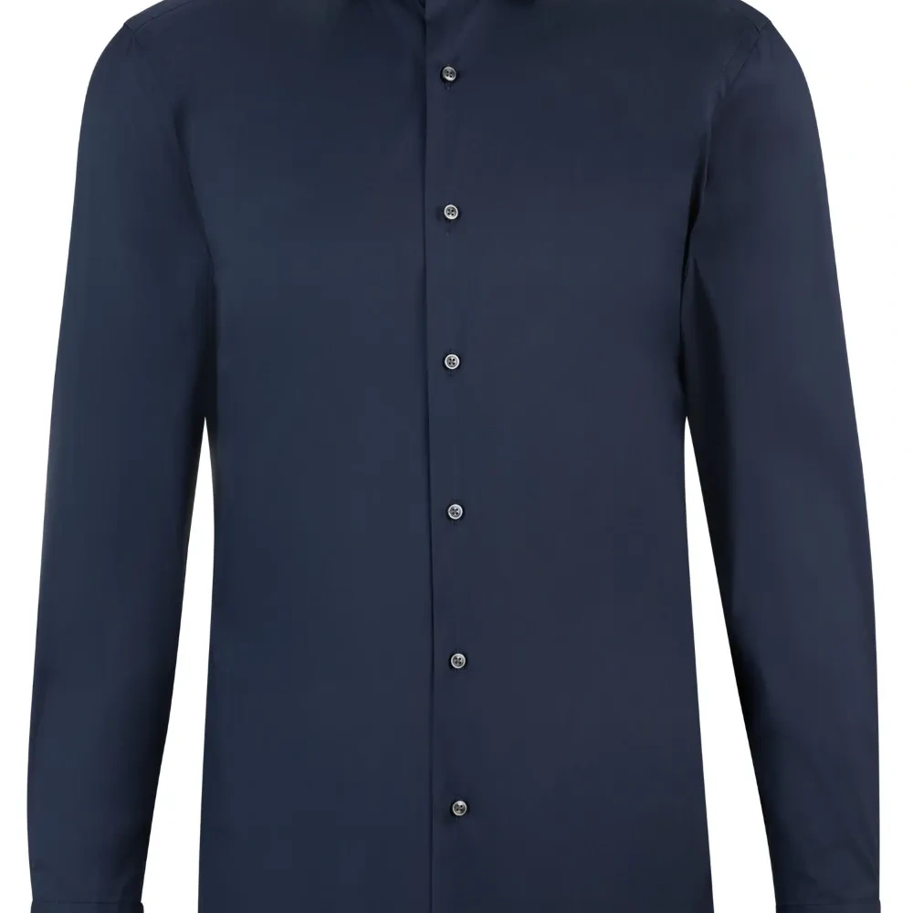 Поплиновая рубашка с отложным воротником