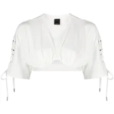 Укороченная футболка со шнуровкой