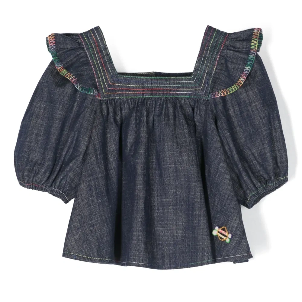 Джинсовая блузка Alight с оборками