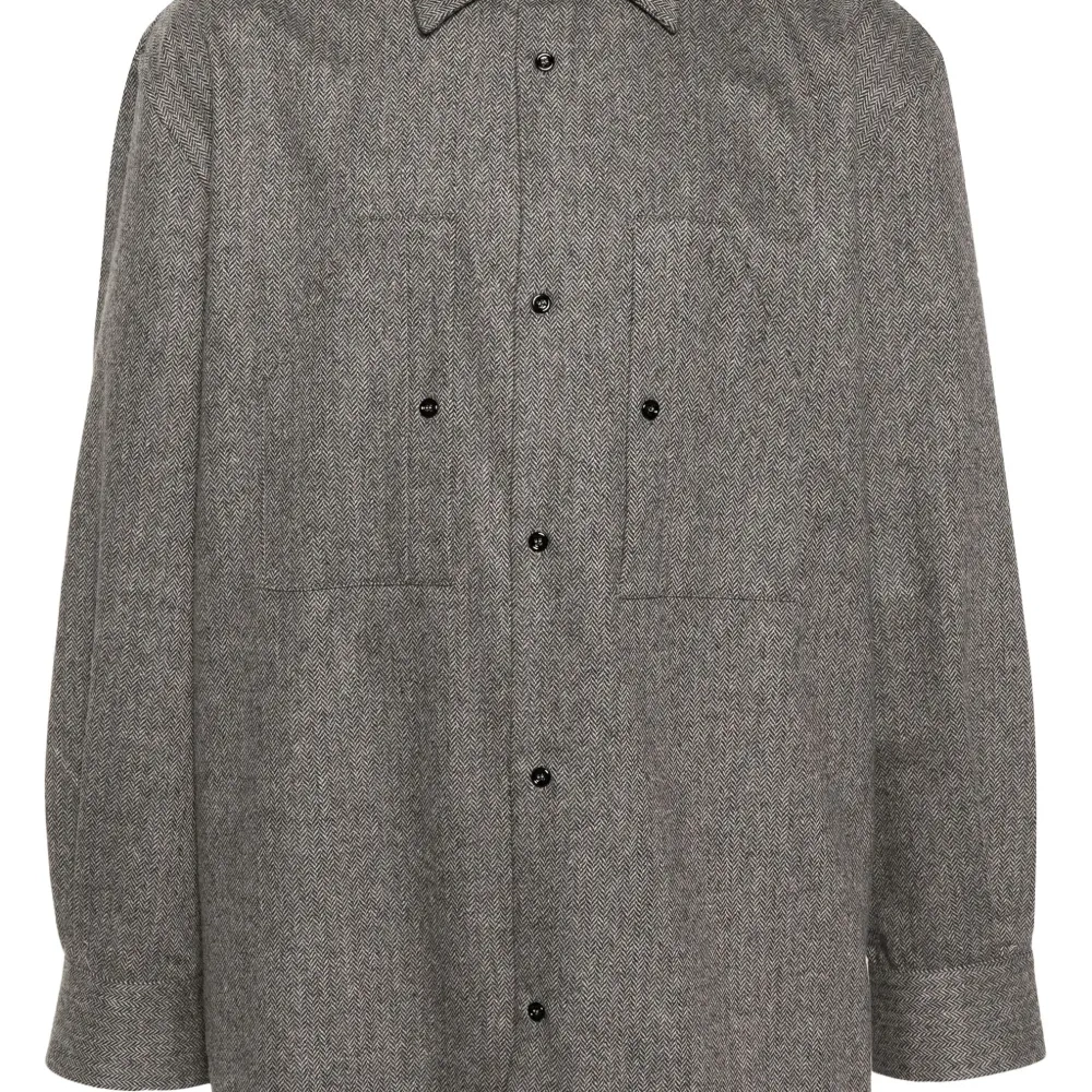 Меланжевая рубашка с узором в елочку