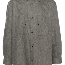 Меланжевая рубашка с узором в елочку