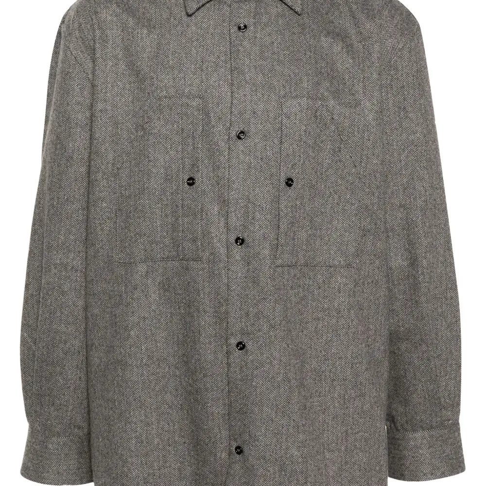 Меланжевая рубашка с узором в елочку