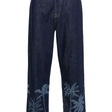 Прямые джинсы с графичным принтом