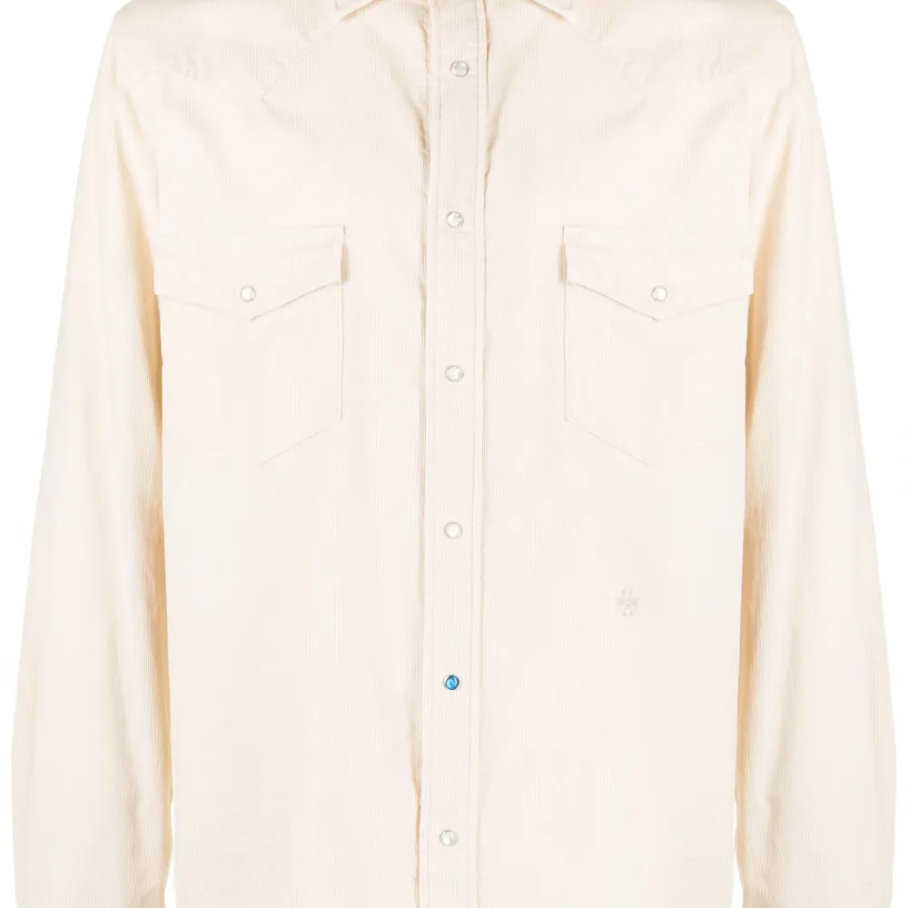 Вельветовая рубашка с вышитым логотипом