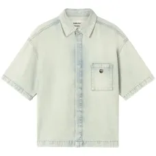 Джинсовая рубашка с логотипом Джинсовая рубашка с логотипом