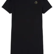 Платье мини в рубчик с контрастной окантовкой