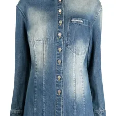 Джинсовая рубашка с длинными рукавами Джинсовая рубашка с длинными рукавами