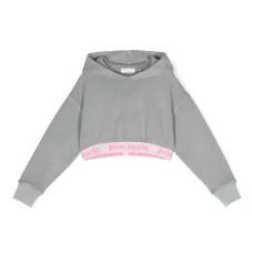 Укороченное худи с логотипом