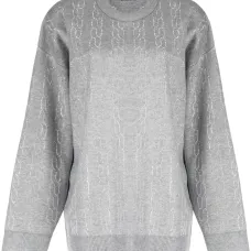 Джемпер с эффектом потертости и принтом Джемпер с эффектом потертости и принтом