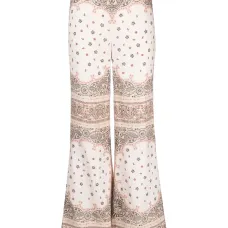 Льняные брюки с принтом