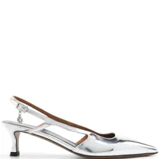 Туфли с ремешком на пятке и эффектом металлик