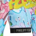 Padded Shoulder Cropped Top LS Bombing Graffiti