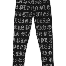 Легинсы с логотипом и стразами