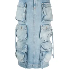 Джинсовая юбка с карманами карго Джинсовая юбка с карманами карго