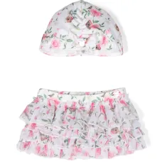 Юбка с оборками и цветочным принтом