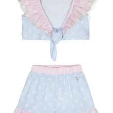 Комплект из топа и шортов с принтом