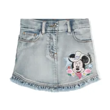 Джинсовая юбка с вышивкой