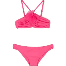 Бикини с цветочной аппликацией и сборками