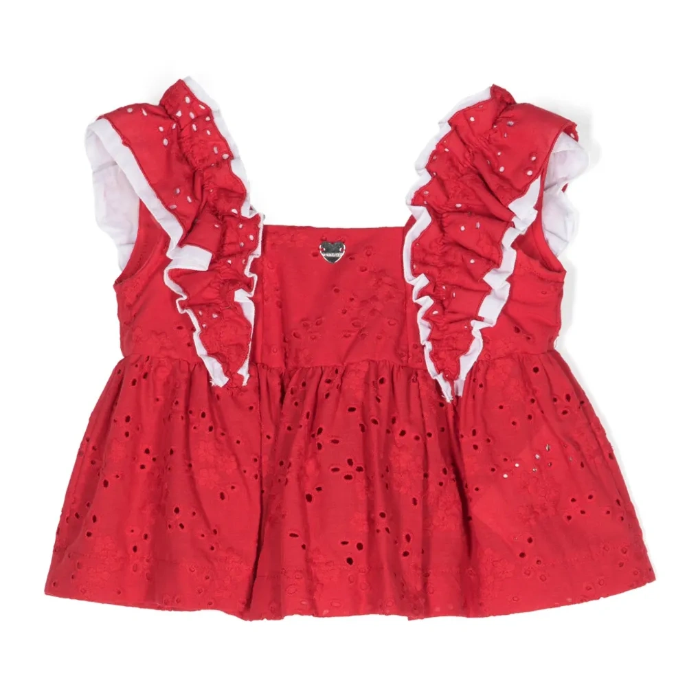 Топ с английской вышивкой