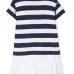 Полосатое платье-футболка с баской