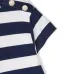 Полосатое платье-футболка с баской