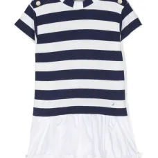 Полосатое платье-футболка с баской Полосатое платье-футболка с баской