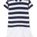 Полосатое платье-футболка с баской