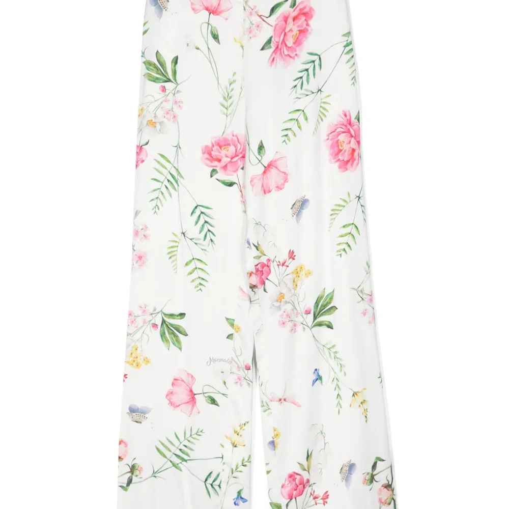 Широкие брюки с цветочным принтом