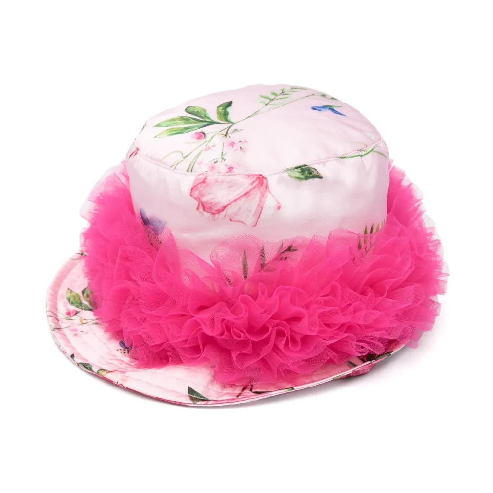 Панама с оборками и цветочным принтом