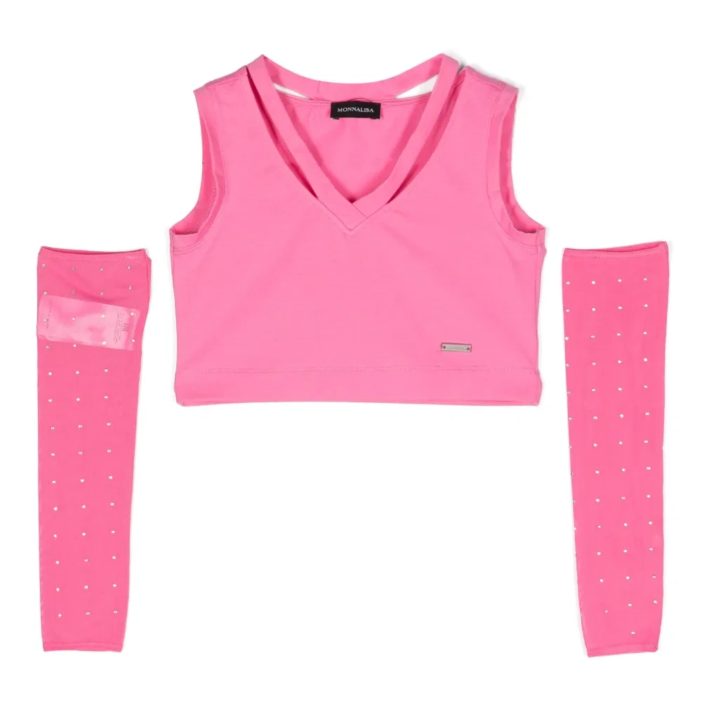 Укороченный топ с кристаллами