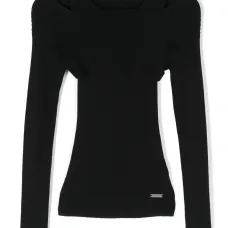 Топ в рубчик с открытыми плечами