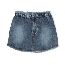 Джинсовая юбка с бахромой Джинсовая юбка с бахромой