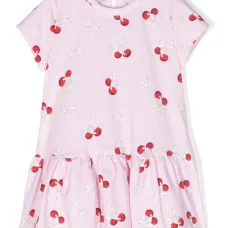 Платье с заниженной талией и принтом