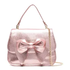 Сумка с эффектом металлик и бантом