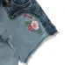Джинсовые шорты с цветочной вышивкой