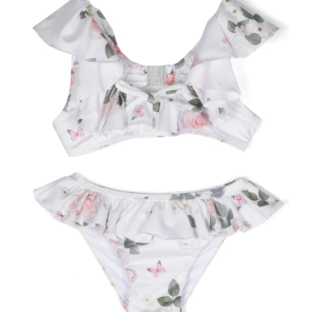 Бикини с оборками и цветочным принтом