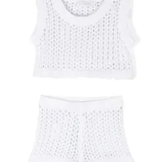 Комплект из топа и шортов с фестонами