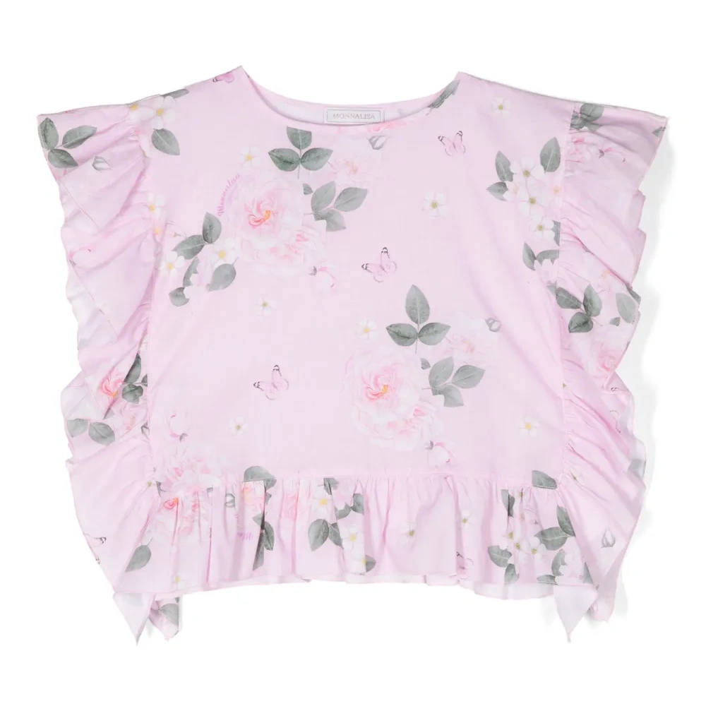 Укороченный топ с цветочным принтом