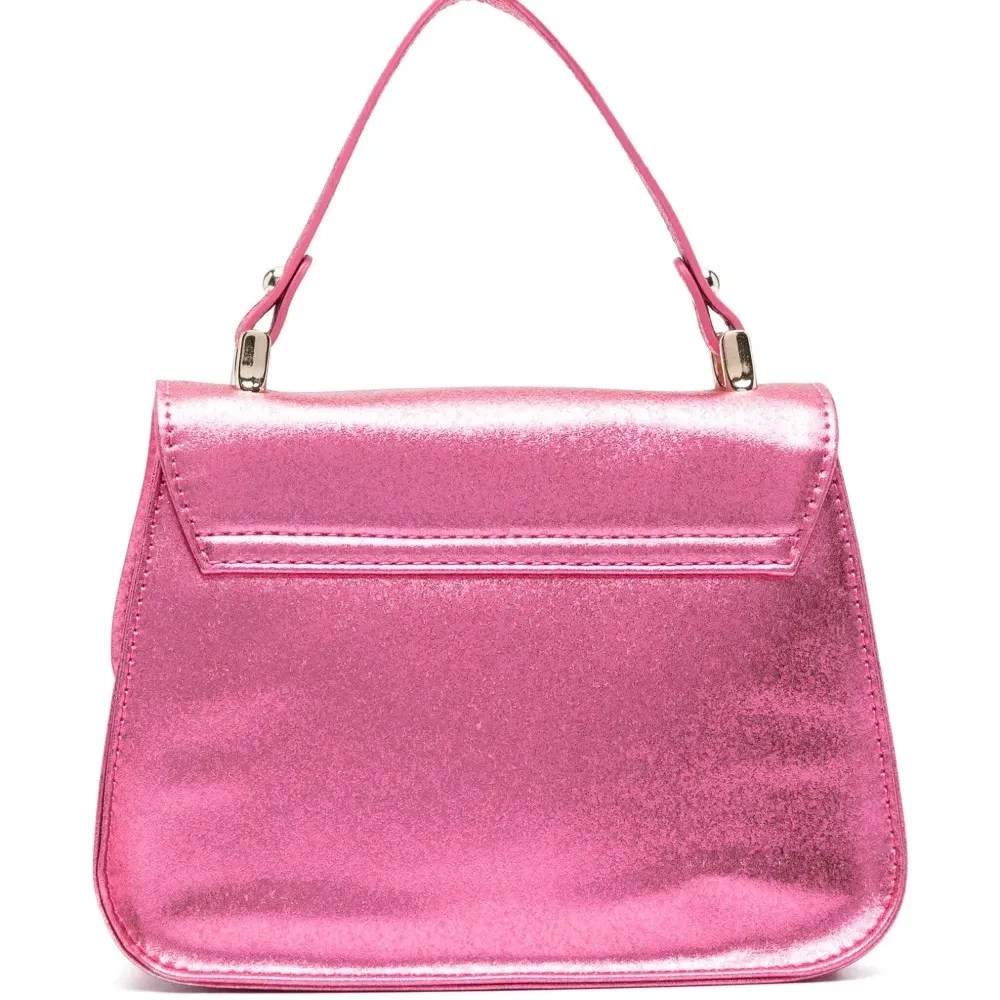 Сумка с эффектом металлик и бантом