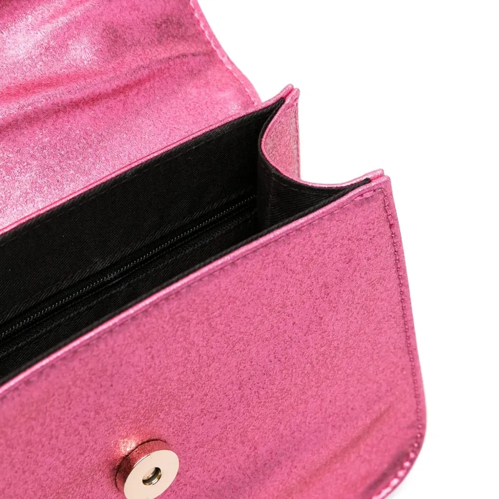 Сумка с эффектом металлик и бантом