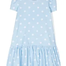 Платье-футболка с баской и принтом