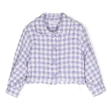 Твидовый жакет в клетку гингем