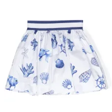 Юбка с графичным принтом и складками