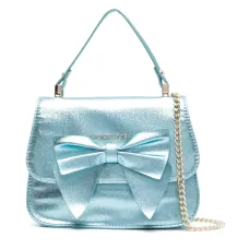 Сумка с эффектом металлик и бантом