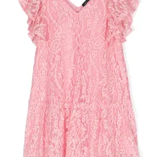 Кружевное платье миди с оборками